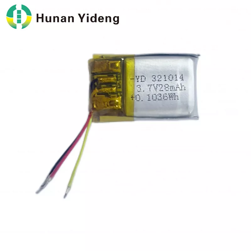 321014 28mah 3.7V 充電式小型角形電池