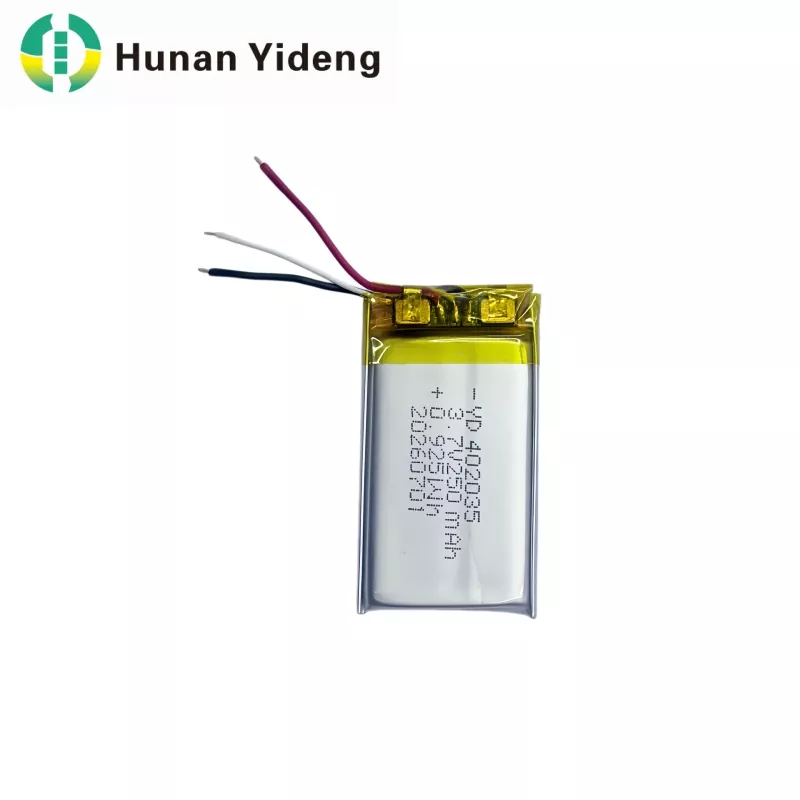 402035 3.7v 250mAh VR スマート カメラ リチウム ポリマー バッテリー